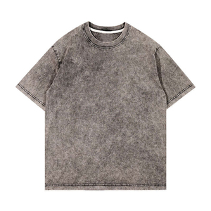 T-shirt décontracté pour homme, coupe ample, bleu clair uni, manches courtes, tricoté, style sans col, idéal pour l'été - Product Image 3