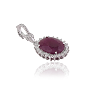 Prix d'usine personnalisé, meilleur prix, 8,7 ct. Pendentif ovale en rubis et diamants, ouvrable, pour mariage, or blanc 14 carats, fournisseur de bijoux - Product Image 3