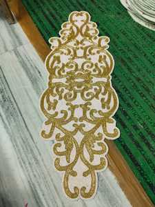 Chemin de table ethnique en coton brodé à la main de haute qualité avec broderie miroir et perles de rocaille - Product Image 2