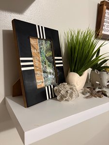 Cadre photo en résine noir avec bande blanche, fabriqué à la main, cadre photo de luxe pour table, pour la décoration intérieure et l'aménagement de la maison - Product Image 5