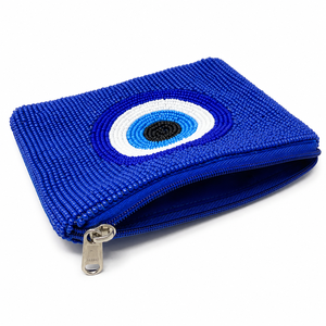 Monedero de Lujo Hecho a Mano con Cuentas de Cristal Ojo Turco Azul, Cartera con Cremallera Nazar, Amuleto de la Suerte, Regalo, OEM, ODM, Venta al por Mayor - Product Image 3