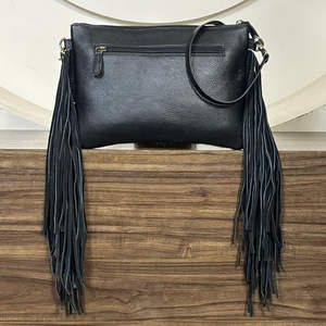 Western Style Hand <b>Tooled</b> Cowhide <b>Leather</b> Crossbody Handbags Eagle Design Large Fringe Purse Ladies Fashion Shoulder Travel Bags - Product Image 6