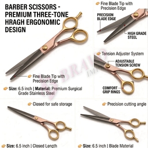 Professional Hair Cutting Salon Scissors Titanium Japan Steel 440c Beauty Hairdressing <b>Barber</b> Shears <b>Set</b> With Customized Brandin - Product Image 4