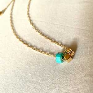 Turquoise Pendant Sterling Silver Pendant Gold Plated <b>Chain</b> Blue Stone Jewelry Handmade Wholesale Supplier - Product Image 2