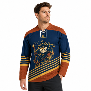 Maillot de hockey sur glace personnalisé par sublimation, uniforme de hockey professionnel à lacets, équipement de sport respirant de haute qualité pour l'entraînement d'équipe - Product Image 3