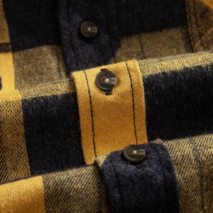Chemise en flanelle classique pour homme 2025, en noir et jaune, matière de qualité supérieure à prix raisonnable, chemise en flanelle à vendre - Product Image 4