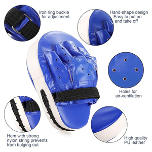 Guante de Boxeo Ecológico de Microfibra Azul y Cuero Vacuno PU con Correa Antideslizante para Entrenamiento - Product Image 3