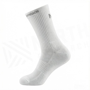 Chaussettes de course respirantes North Approach Crew Socks blanches pour adultes, saison estivale - Product Image 3
