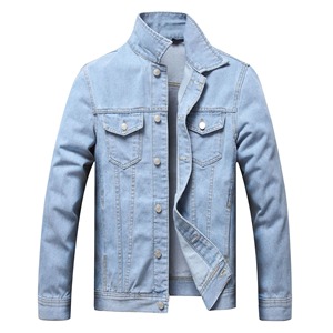 High Quality <b>Custom</b> <b>Denim</b> <b>Jacket</b> Stand Collar Winter Season High Street Style Wholesale Cotton Jeans Coating Hooded Front Logo - Product Image 6