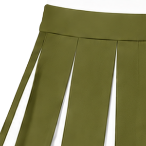 Jupe plissée vert olive pour femme, costume de danse sportive, uniforme de performance athlétique, vêtements personnalisés - Product Image 4