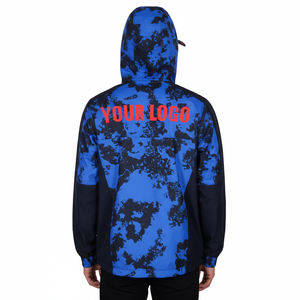 Veste coupe-vent tendance personnalisée à motif camouflage abstrait, légère, en polyester, à capuche, pliable, résistante au vent, pour l'extérieur, production en gros - Product Image 2