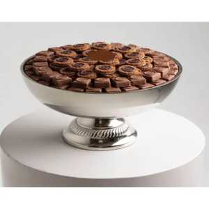 Elegant Silver Pedestal Sweet Stand Rope Edge Metal <b>Chocolate</b> Serving Bowl Luxury Mirror Finish Dessert Display for <b>Wedding</b> - Product Image 1