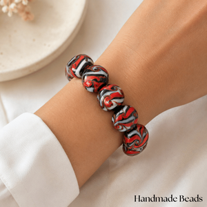 Premium Handmade Lampwork Fancy Glass <b>Beads</b> <b>Bracelet</b> 25mm Disc Design for Jewelry Making Fashion Accessories and Elegant Gift - Product Image 4