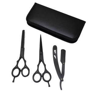 Barber <b>Scissors</b> Sharp Stainless Steel Curved Blade Right-Handed Hair Cutting Shears <b>For</b> Professional Salons Satin Silver - Product Image 4