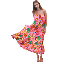 Vestido Maxi Floral Elegante para Mujer, Manga Corta, Estilo Casual