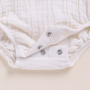 Whisper <b>Baby</b> Outfit Premium Quality Organic <b>Muslin</b> Bubble Romper Pack of 2 in Milk & Cocoa for Newborns - Product Image 5