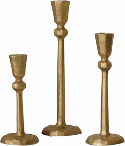 Taper Candle Holders <b>Candlestick</b> Set of 3 <b>Antique</b> <b>Brass</b> Iron Gold Candle Stand Decorative Vintage Candle Holder Collection - Product Image 1