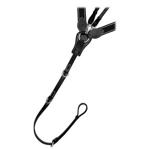 Harnais de poitrail en cuir en forme de feuille avec élastique noir et lignes grises et marron, harnais de poitrail anglais pour chevaux, OEM bienvenu - Product Image 4