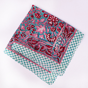 Pañuelo Cuadrado con Estampado Floral Craftjaipur, Pañuelo de Algodón Informal para Primavera/Verano, Accesorio Multifuncional Unisex - Product Image 6