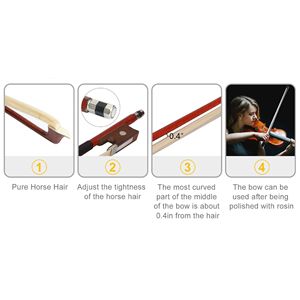Nouveau violon acoustique 4/4 avec étui rose, colophane et archet pour étudiant, en bois, fibre de carbone, érable (dos/côtés) et ébène (table avant) - Product Image 6