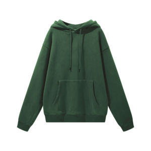 Unisex Oversized Hooded Sweatshirt Solid Black Cotton Fleece Casual Autumn Wear Pocket Design Regular Fit Knitted Style - Product Image 4