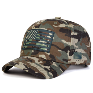 Men's Tactical American Flag Baseball <b>Cap</b> Laser Perforated Camo Operator <b>Hat</b> Outdoor Breathable Adjustable Visor - Product Image 2