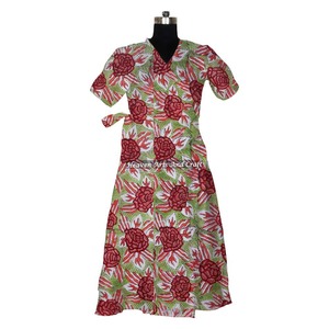 Kimono estampado de bloque de algodón 100% último Kimono de algodón estampado indio Albornoz con estampado Floral para regalo del día de Navidad - Product Image 5
