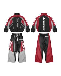 Pakistan Manufacturer Printed Solid Pattern Windbreaker Tracksuits for <b>Men</b> Casual Wear Jacket Trouser Sets Plus Size Feature - Product Image 2