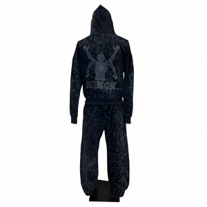 Conjunto de Sudadera con Capucha y Pantalones Deportivos de Alta Calidad, 600 Gsm, Estampados, Estilo Urbano, Felpa Gruesa de Algodón, para Hombre - Product Image 4