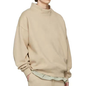 Sweat-shirt à col montant personnalisé avec logo, 100 % coton biologique, épais, coupe oversize, confortable, prix raisonnable 2026 - Product Image 1
