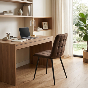 Modern Upholstered Velvet <b>Dining</b> <b>Chair</b> with High Back and <b>Black</b> Metal Legs, Nordic Side <b>Chair</b> for <b>Dining</b> Room, Restaurant & Cafe - Product Image 2