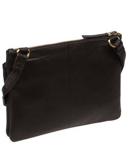 Sac bandoulière de poitrine en cuir véritable noir de qualité supérieure avec sangle réglable et multiples poches zippées, personnalisation OEM - Product Image 3