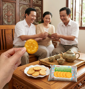 Coconut Pop Round Crunch – Fun Tropical Snack with Crispy Texture - Coconut Cracker 160g Round | ODM Vietnam Factory - Product Image 1