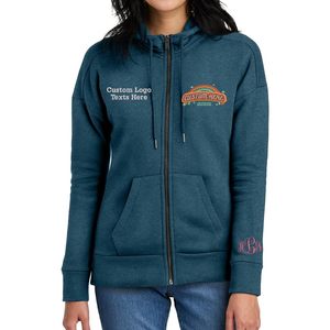 Women's Custom DT1104 Embroidery Logo Hoodie Perfect Weight Fleece with <b>Zip</b> <b>Ups</b> Ink Stitch Design - Product Image 1