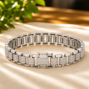 925 Sterling Silver Tennis Bracelet Iced Out Moissanite Hip Hop Style Brilliant Round Diamond for <b>Men</b> Women Party Accessory - Product Image 4