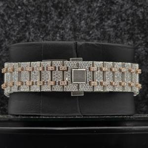 Custom Full <b>Iced</b> <b>Out</b> Round Mechanical Analog Moissanite Classic Date Bugout Dial Features <b>Watch</b> for Men Gift - Product Image 4