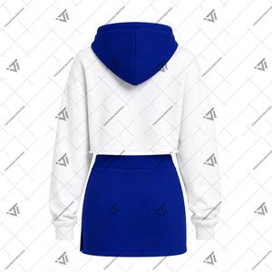 Vêtements de la sororité grecque Zeta Phi Beta pour femmes, ensemble 2 pièces brodé bicolore, sweat à capuche court zippé et mini-jupe - Product Image 2