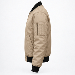 Chaqueta Bomber Varsity de Invierno Personalizada para Hombre con Mangas en Contraste, Transpirable y de Secado Rápido, Cierre con Botones de Cuerno - Product Image 3