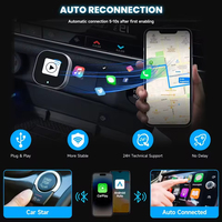 Adaptador Inalámbrico CarPlay y Android Auto, WiFi 5G, Bluetooth 5.0, Conexión Automática Plug & Play, Actualización OTA para el 98% de los Autos con CarPlay Inalámbrico