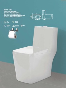 WC monobloc de 750x365x660 mm avec siphon sans rebord 5D et siphon en S de 225 mm ou 300 mm. - Product Image 3