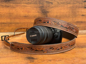 Sangle en cuir usiné à la main de style vintage pour tous types d'appareils photo Bretelles en cuir de vache personnalisées pour appareil photo - Product Image 2