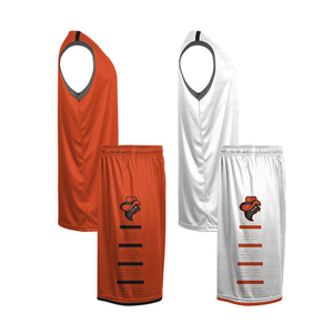 Conjunto de Uniforme de Baloncesto Personalizado de Talla Grande, Transpirable, de Malla de Poliéster, Reversible, Jersey y Pantalones Cortos, Proveedor de Fábrica OEM - Product Image 2