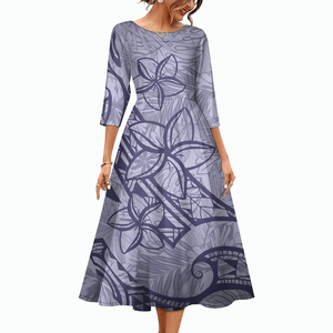 Vestidos Hawaianos para Mujer, Estilo 2026, Tallas Grandes, Estampado Tribal Polinesio, Personalizados - Product Image 5