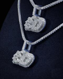 Pendentif œil en or blanc très demandé, serti de moissanite, style hip-hop, vente en gros, approvisionnement en vrac depuis l'Inde - Product Image 2