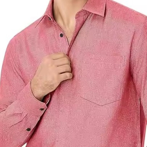 Chemises habillées pour hommes entièrement personnalisées, respirantes, infroissables, en polyester/coton de haute qualité, à col montant et fermeture à bouton unique - Product Image 2