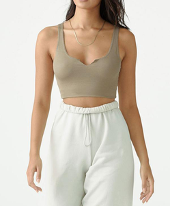 Débardeur court en coton personnalisé pour femme avec logo brodé, sexy, respirant, tricoté, sans manches, camisole Supaling - Product Image 3