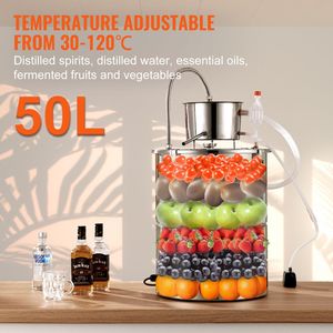 15 Gal 50L ชุดโรงกลั่นที่บ้านประกอบด้วยปั๊มท่อสแตนเลสเครื่องวัดอุณหภูมิวาล์วไอเสียทางเดียว (30-120 degreesc) วิสกี้ DIY - Product Image 6