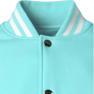 Veste de sport pour homme en coton et polyester, turquoise et blanc, décontractée, printemps, fermeture éclair, col rabattu, manches régulières - Product Image 5