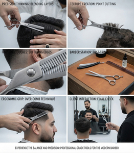 Ciseaux à effiler professionnels en acier inoxydable / Ciseaux à effiler à dents en acier inoxydable à lame tranchante - Product Image 3