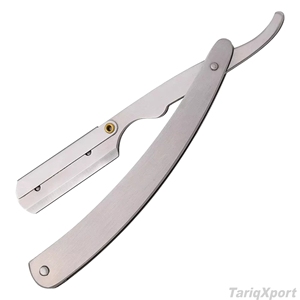 Premium Stainless Steel Barber Cut Throat <b>Razor</b> with Wood Steel Handle Face Body Use <b>Single</b> <b>Blade</b> Custom Colors Custom Logo OEM - Product Image 3